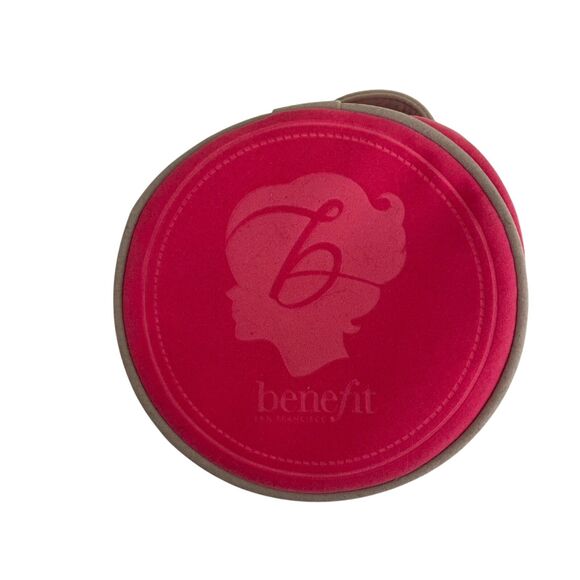 Benefit Cosmetics Zip Pouch Bag Small Pink Fuzzy Makeup Bag 5" - Picture 1 of 8